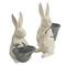 Hello Honey® Antique White & Gray Bunny Figurine Set